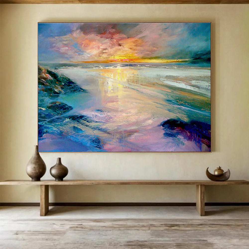 beach sunset coastal abstract design 2
